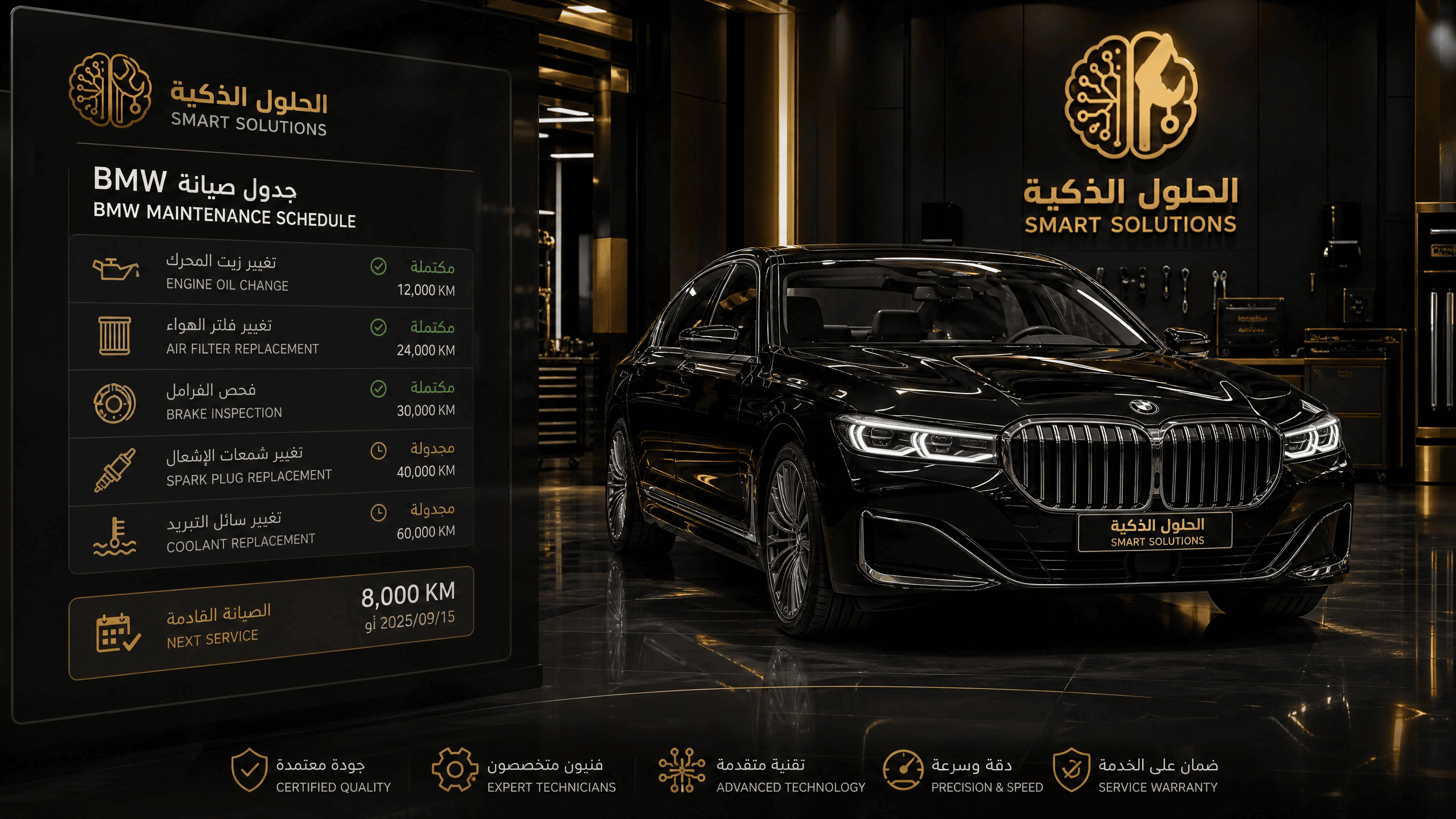 جدول الصيانة الدورية لـ BMW Series 3, 5, 7 في المملكة العربية السعودية